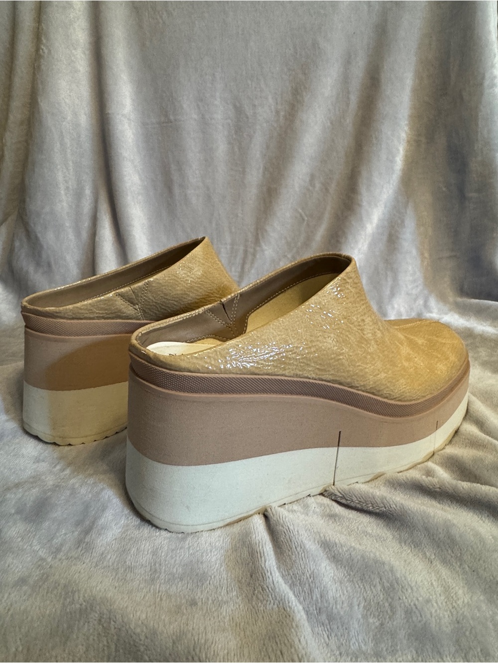 Naked Feet Platform Mule Slip-On in Beige